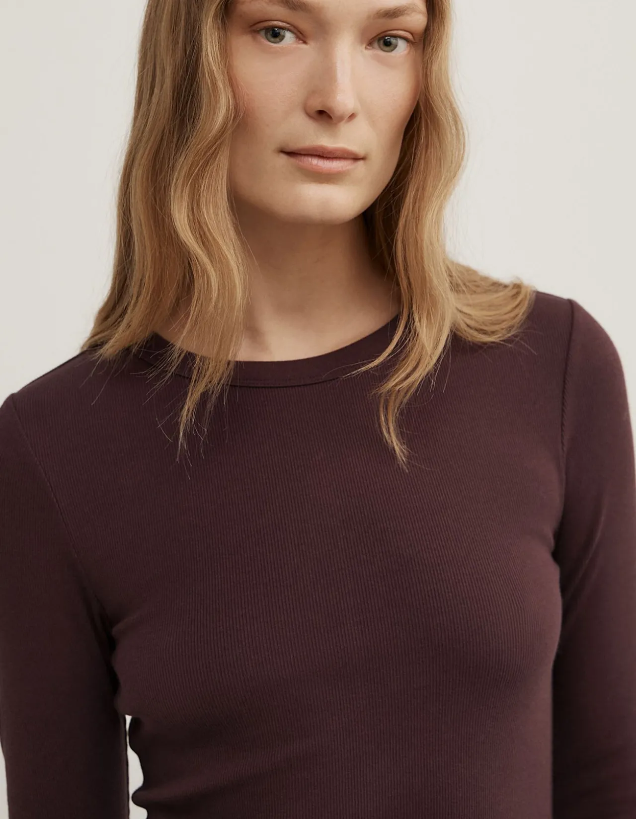 Crew Rib Long Sleeve Top