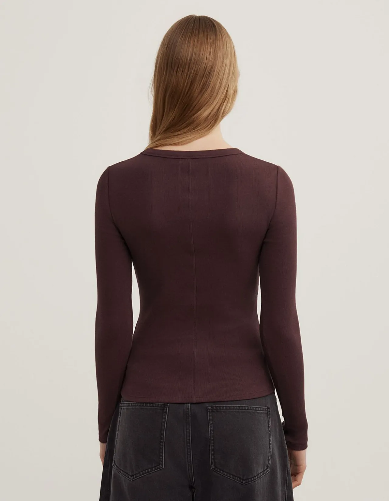 Crew Rib Long Sleeve Top