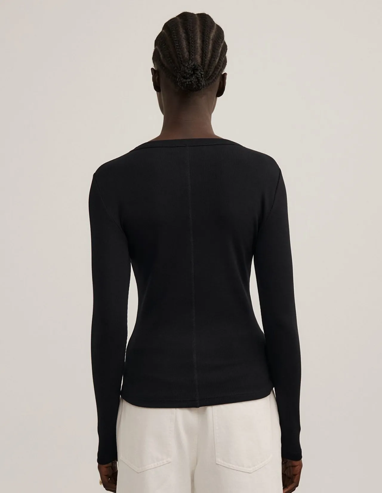 Crew Rib Long Sleeve Top