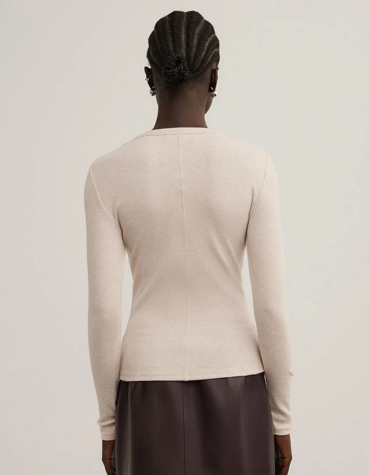 Crew Rib Long Sleeve Top