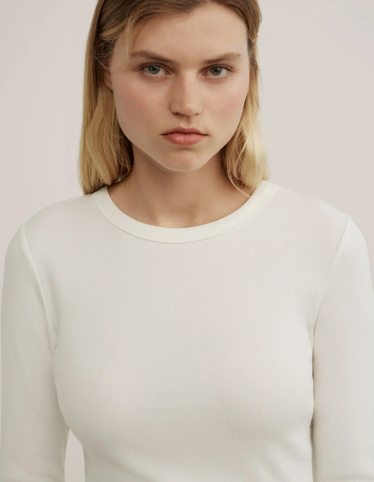 Crew Rib Long Sleeve Top