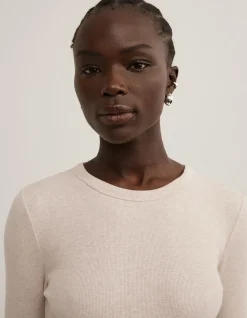 Crew Rib Long Sleeve Top