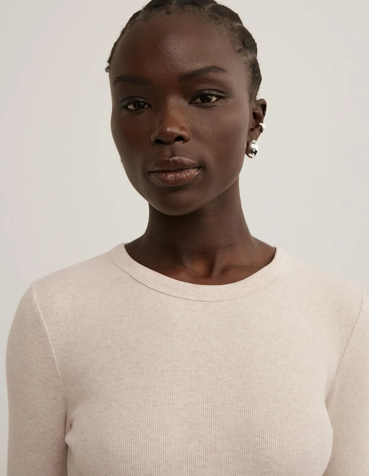 Crew Rib Long Sleeve Top