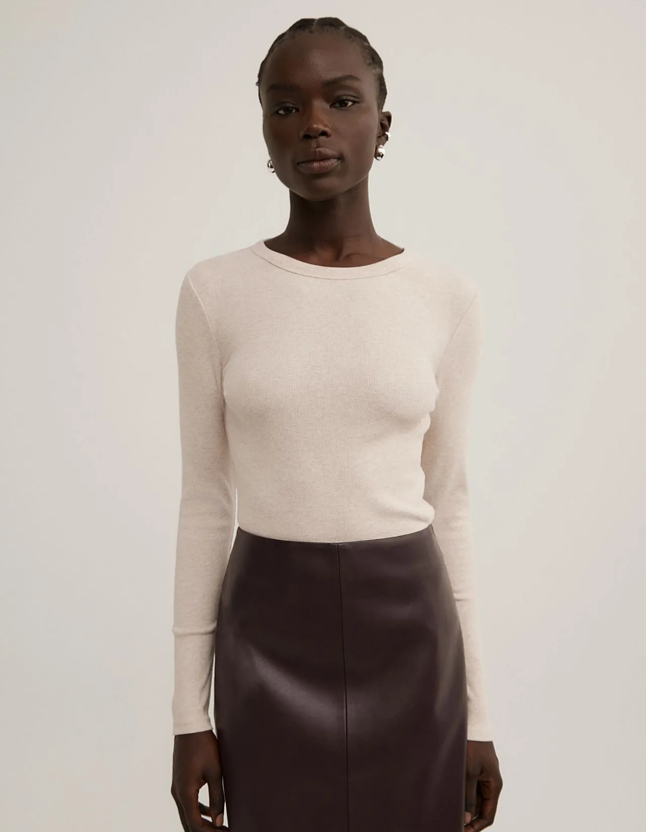 Crew Rib Long Sleeve Top