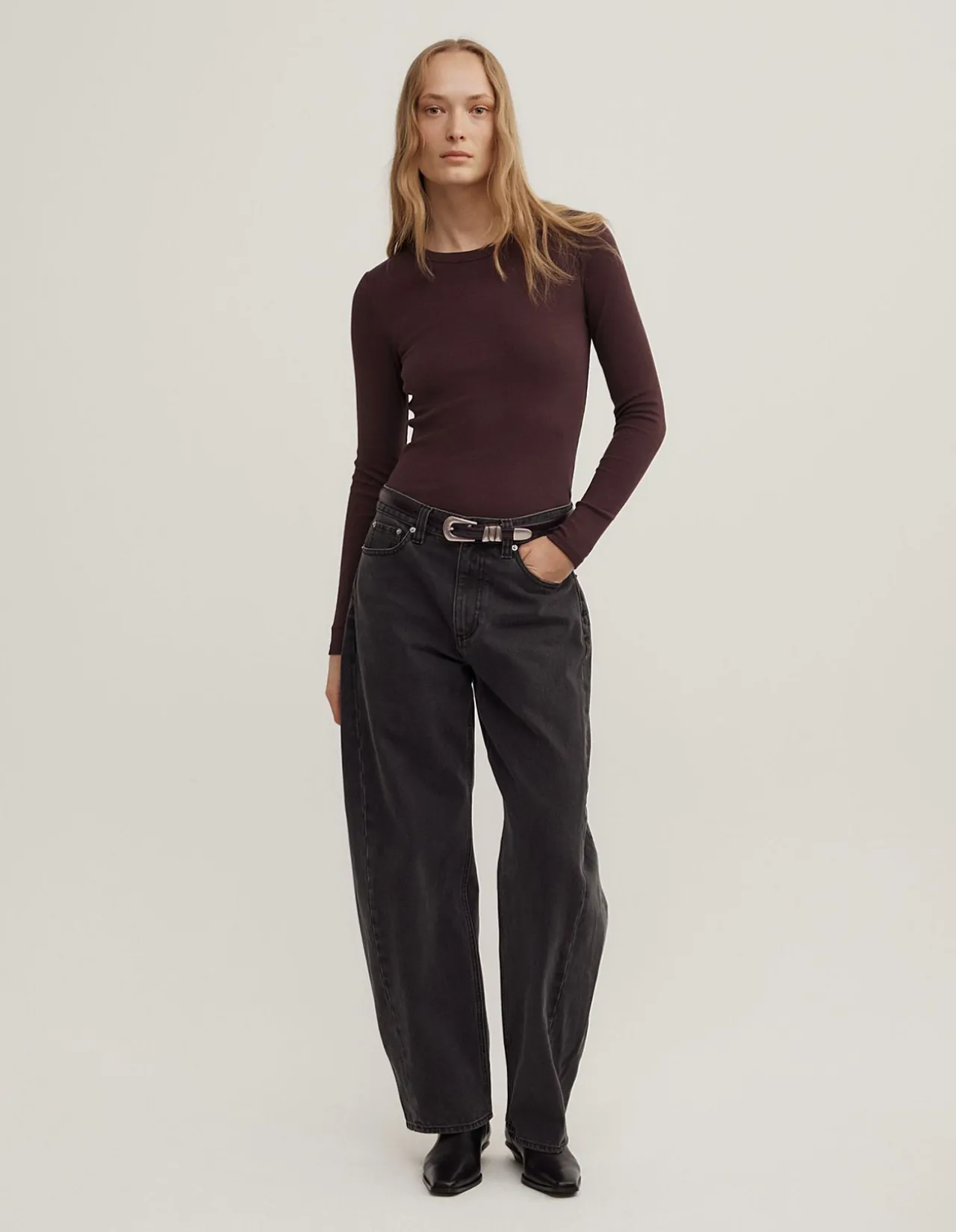 Crew Rib Long Sleeve Top