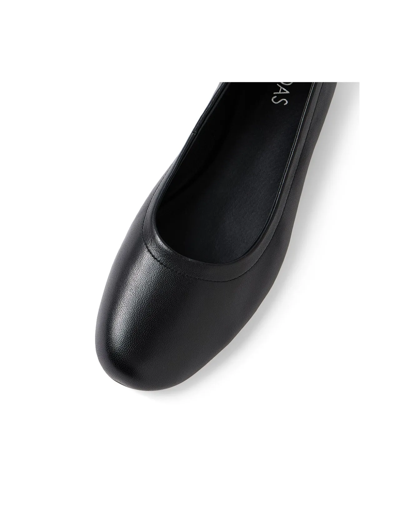 Crimson Leather Ballet Flats Black