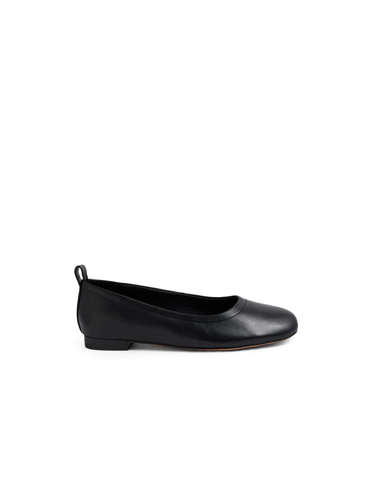 Crimson Leather Ballet Flats Black