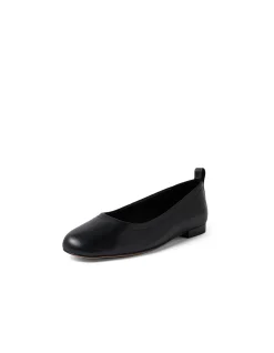 Crimson Leather Ballet Flats Black