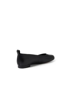 Crimson Leather Ballet Flats Black