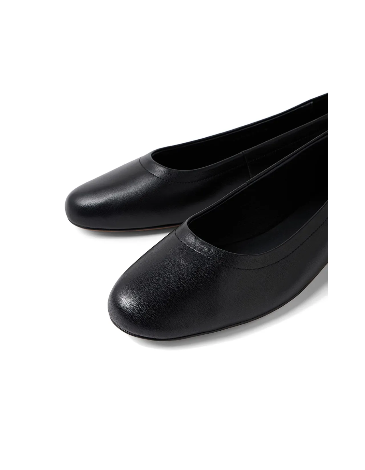 Crimson Leather Ballet Flats Black