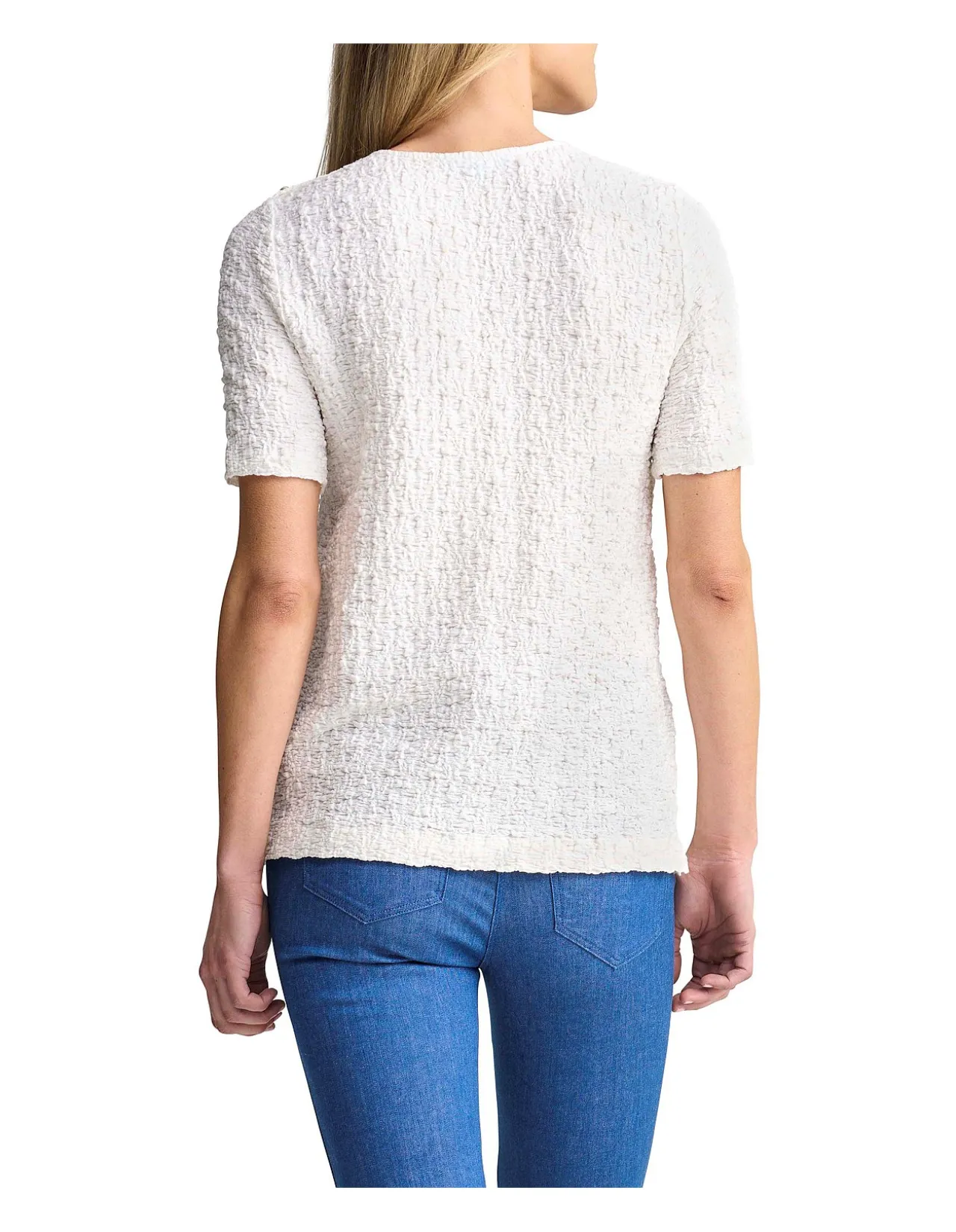 CRINKLE COTTON T-SHIRT - WHITE