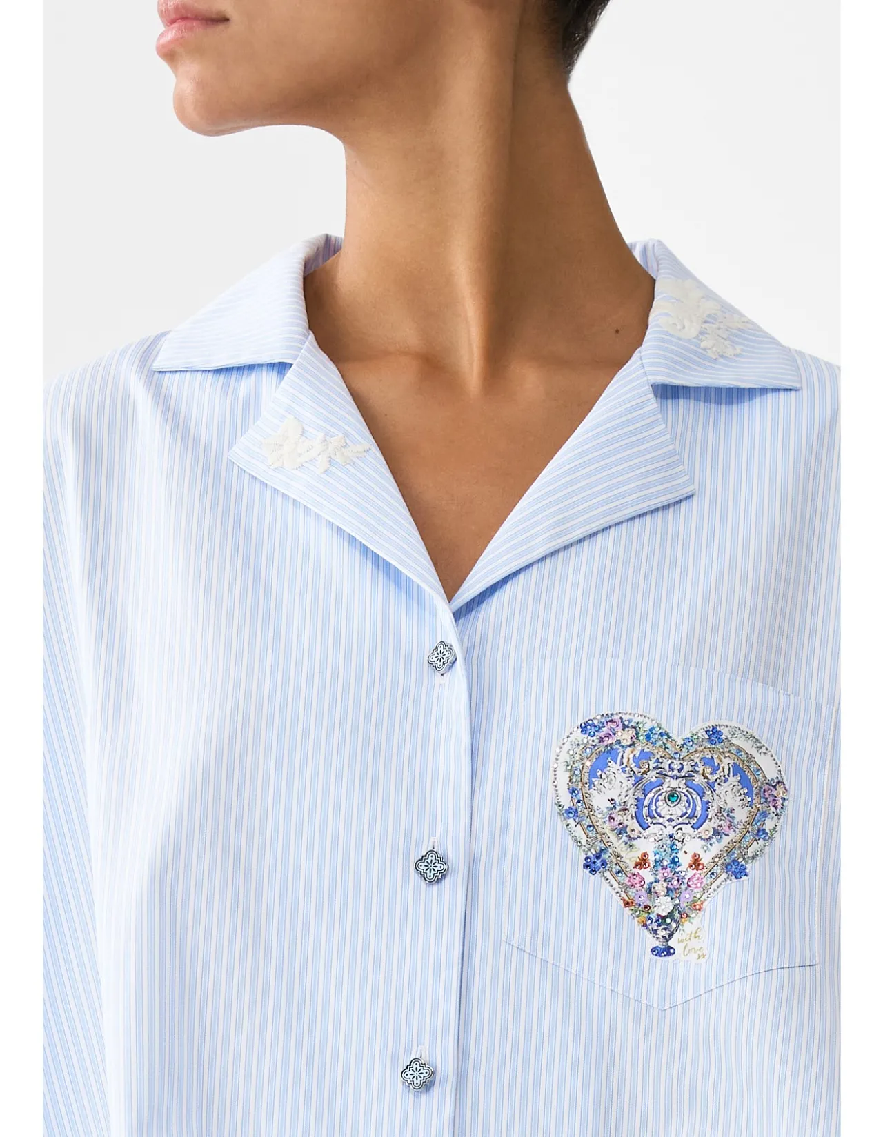 CROPPED CAMP COLLAR BLOUSE