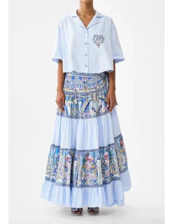 CROPPED CAMP COLLAR BLOUSE
