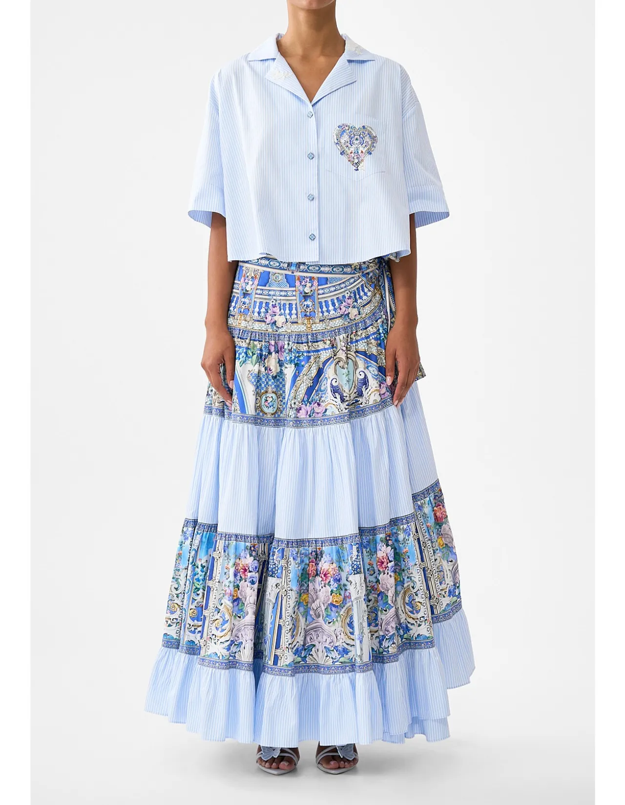 CROPPED CAMP COLLAR BLOUSE