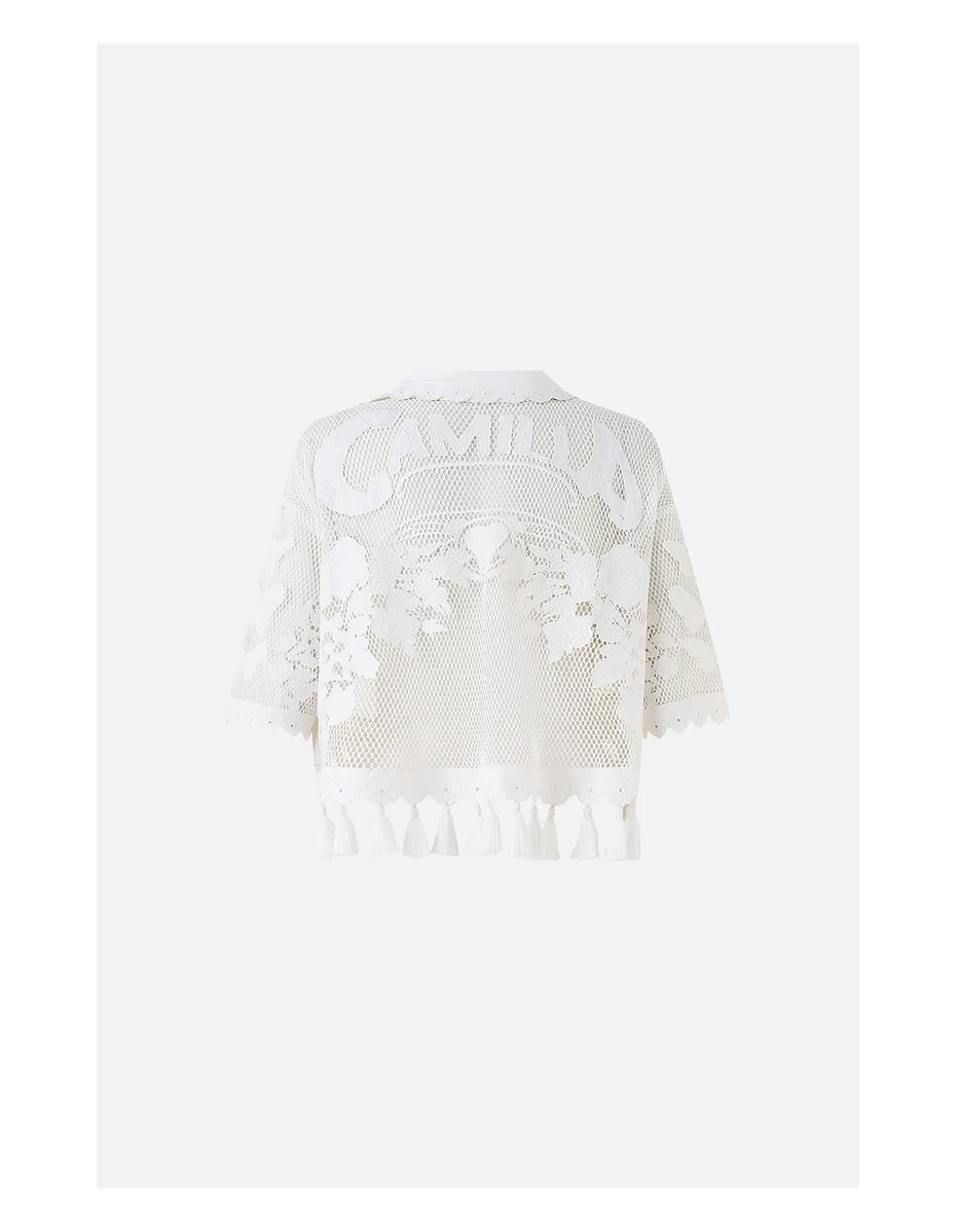 CROPPED COLLAR BLOUSE WITH BUTTON FRONT