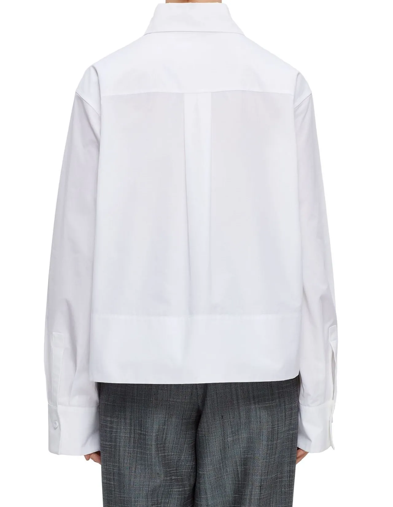 Cropped Button-Up Shirt Optic White