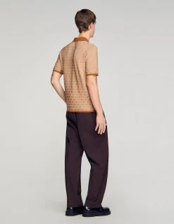 Cross Knit Polo Sweater
