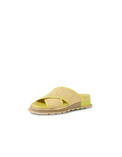 CRUMPY Raffia Cross Strap Slide Sandals