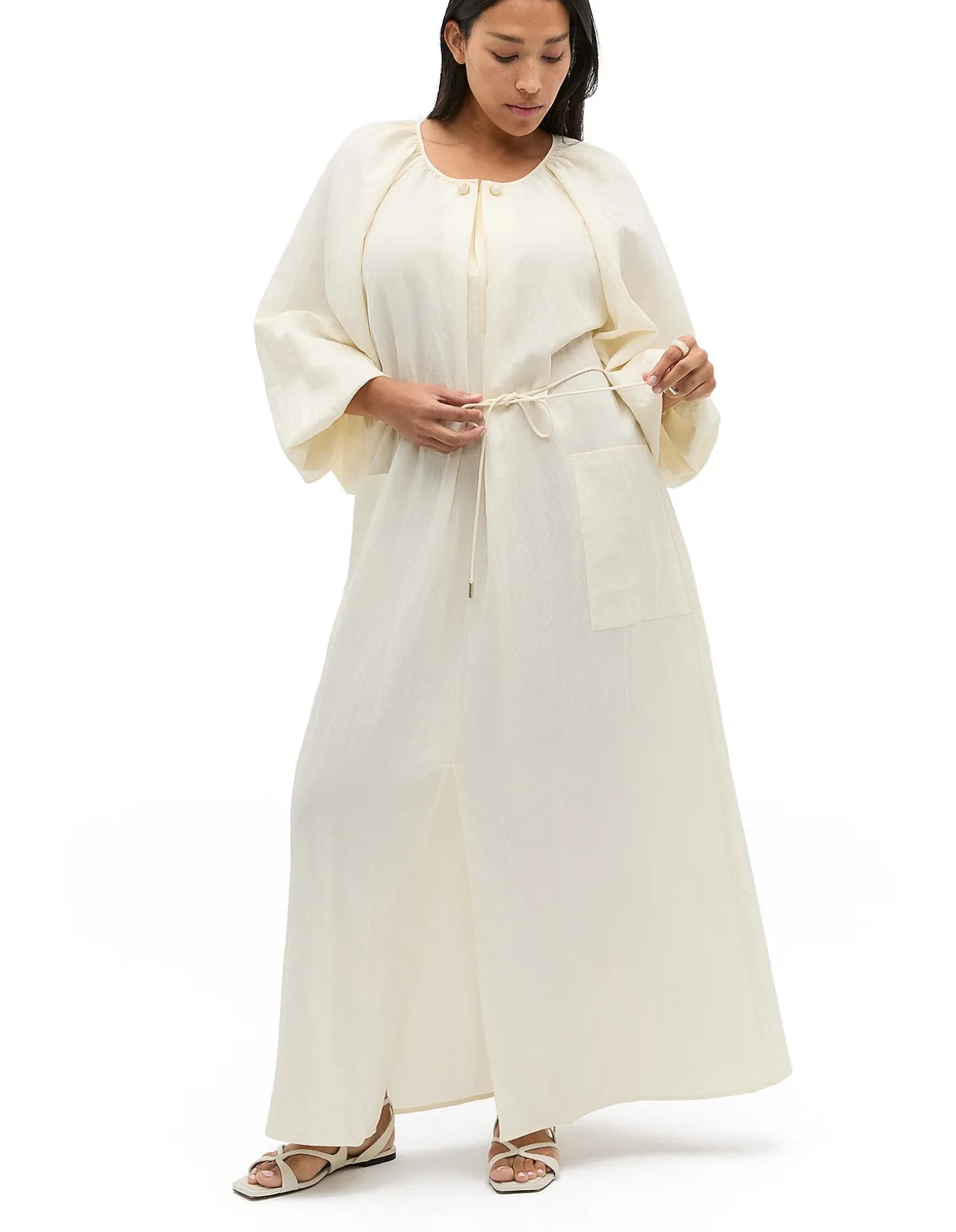 CRUSHED GATHERED MAXI DRESS