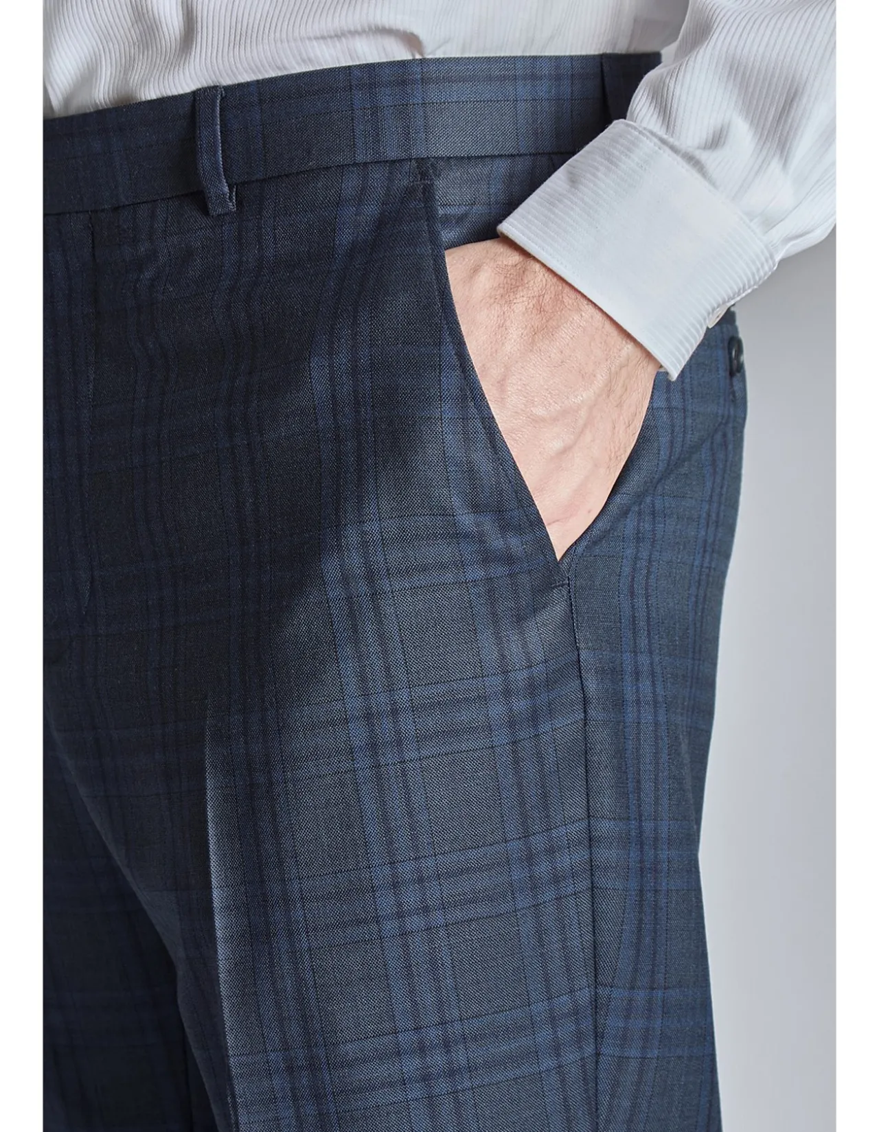 Crux Deep Blue Check Trousers