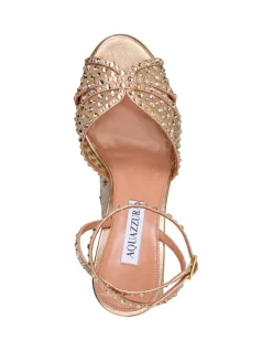 Crystal Lover Crystal Embellished Ankle Strap Sandals
