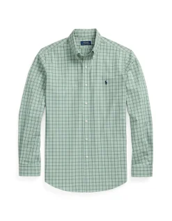 Custom Fit Checked Stretch Poplin Shirt