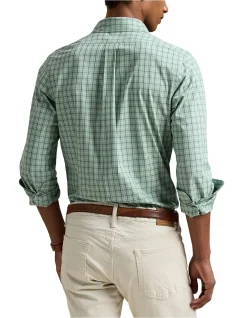 Custom Fit Checked Stretch Poplin Shirt