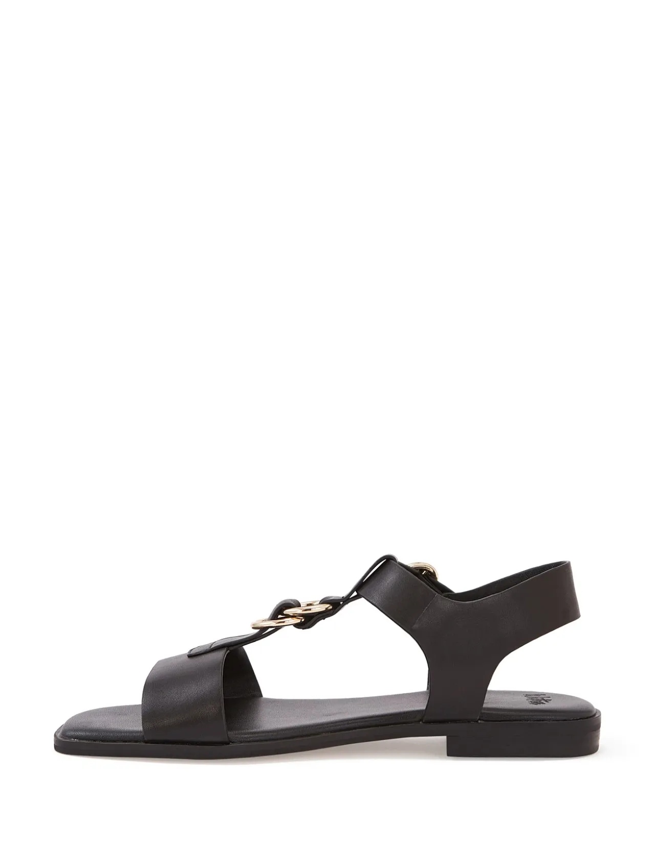 Dalia Black Pebble Leather Sandal