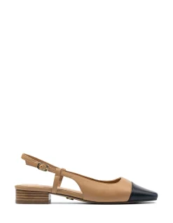 Dame Dark Sand Leather Slingback