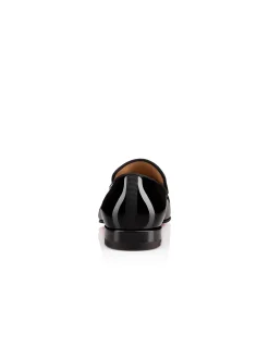 DANDELION TASSEL FLAT PATENT BLACK LOAFERS