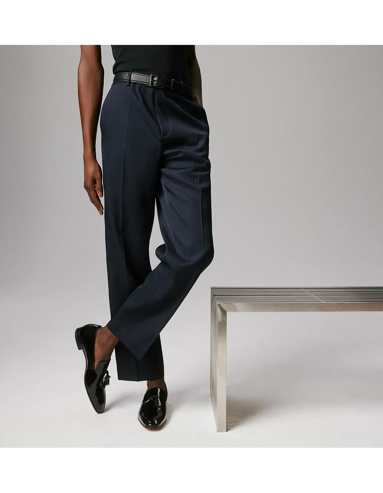 DANDELION TASSEL FLAT PATENT BLACK LOAFERS