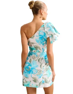 DARCY ONE SHOULDER BOW MINI DRESS