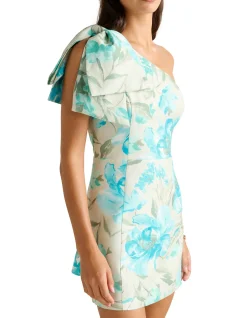 DARCY ONE SHOULDER BOW MINI DRESS