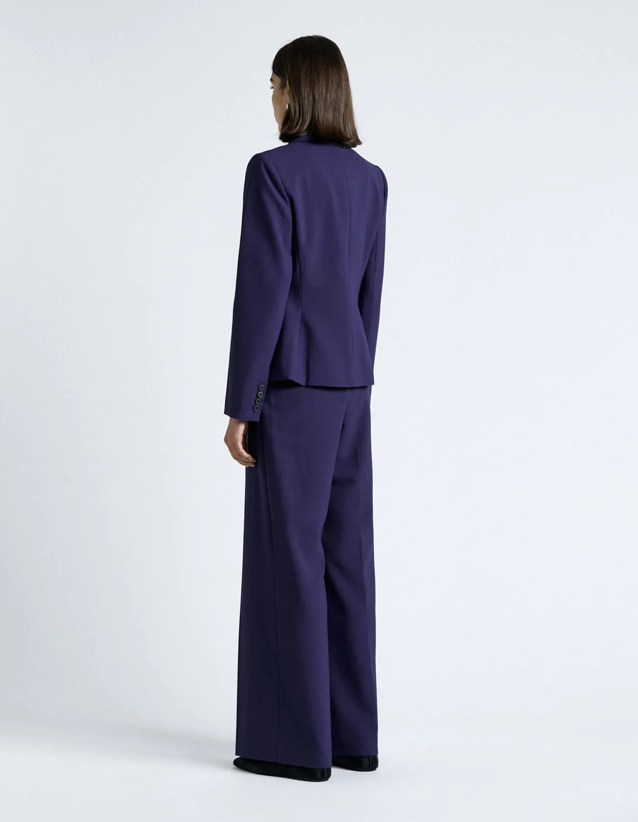 DARK COBALT EUROPEAN STRETCH SUITING HOURGLASS BLAZER