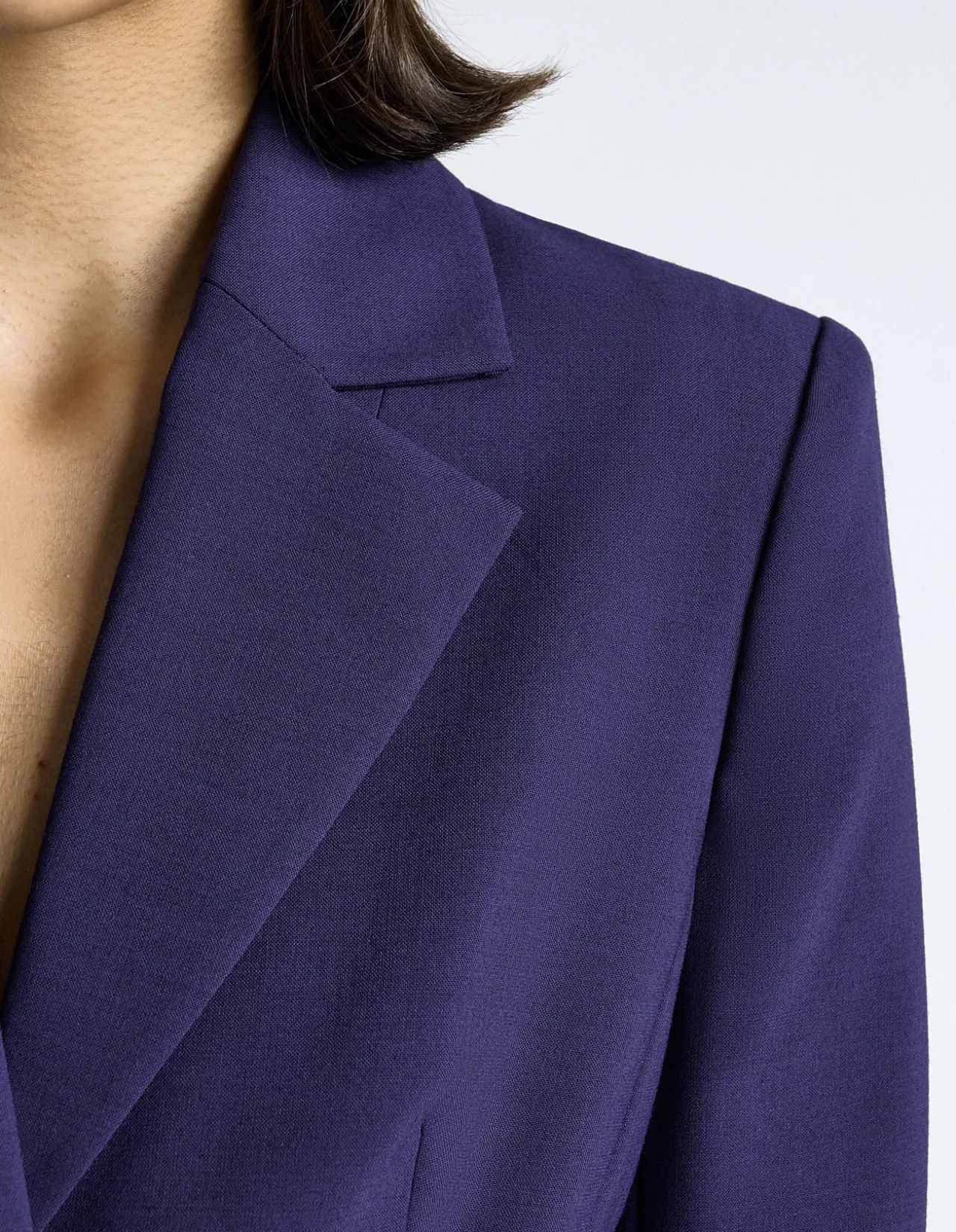 DARK COBALT EUROPEAN STRETCH SUITING HOURGLASS BLAZER