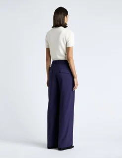 DARK COBALT EUROPEAN STRETCH SUITING STRAIGHT LEG PANT