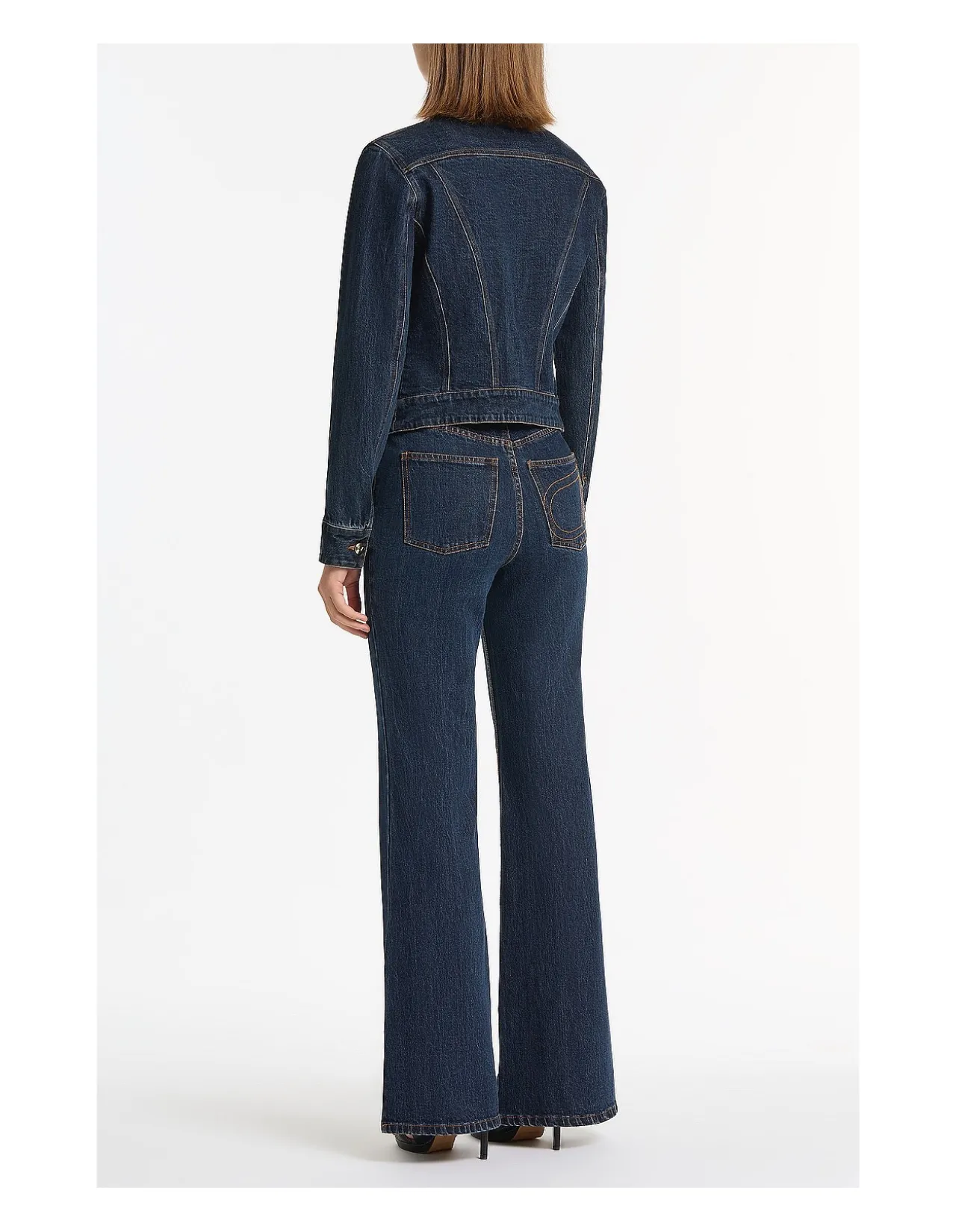 Dark Indigo Sculpting Zip Denim Jacket