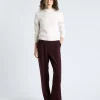 DARK PLUM CREPE STRAIGHT LEG PANT