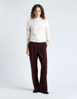 DARK PLUM CREPE STRAIGHT LEG PANT