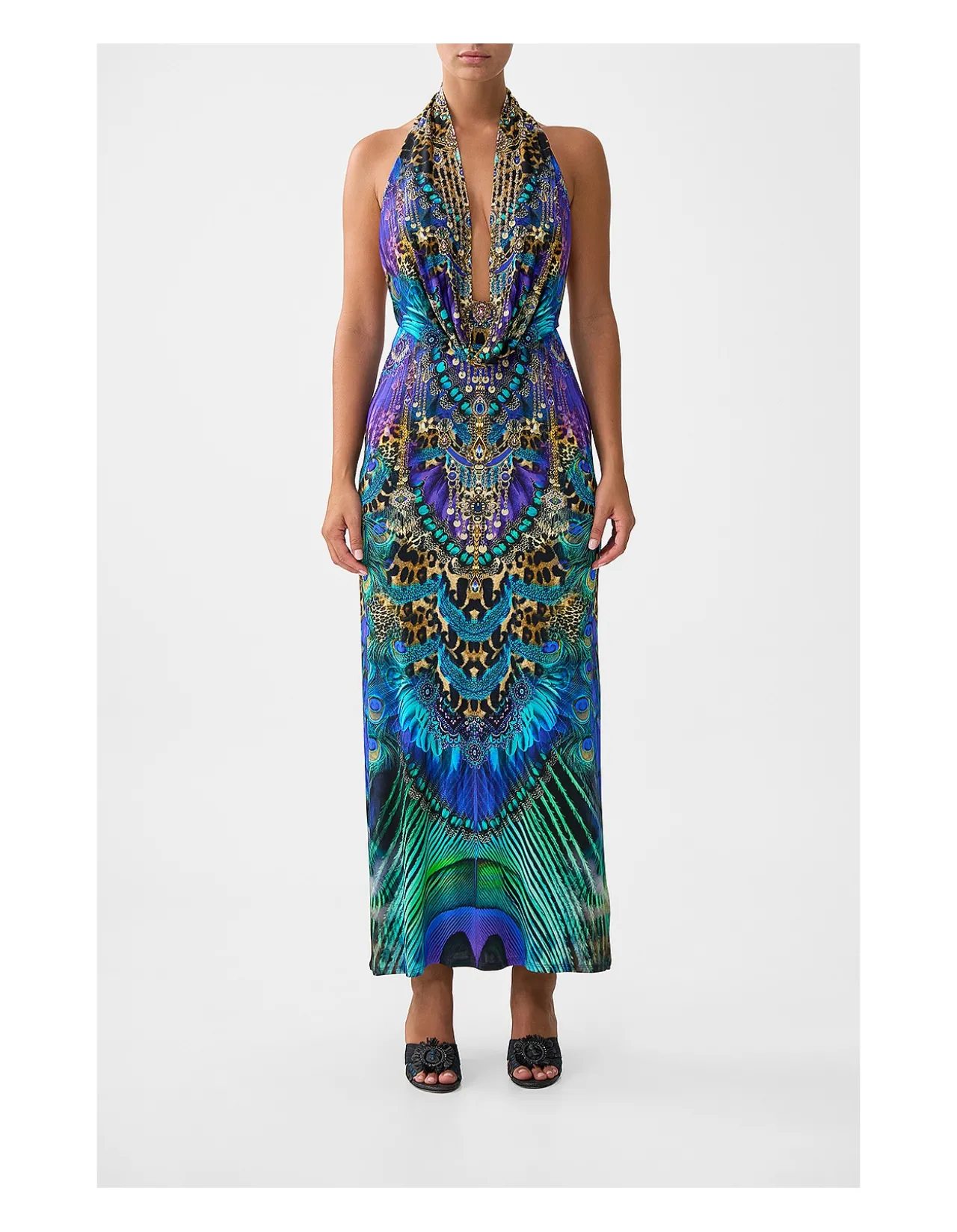 DEEP COWL PLUNGE DRESS