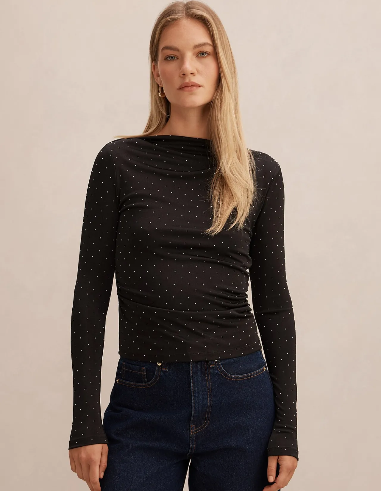 DELANEY EMBELLISHED LONG SLEEVES TOP