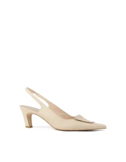 DEMURE55 SLINGBACK WITH LEATHER ORNAMENT
