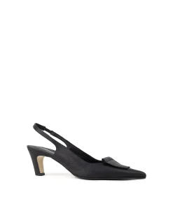 DEMURE55 SLINGBACK WITH LEATHER ORNAMENT