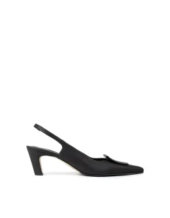 DEMURE55 SLINGBACK WITH LEATHER ORNAMENT