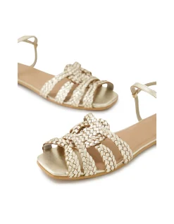 Dessma Woven Strap Square Toe Sandals