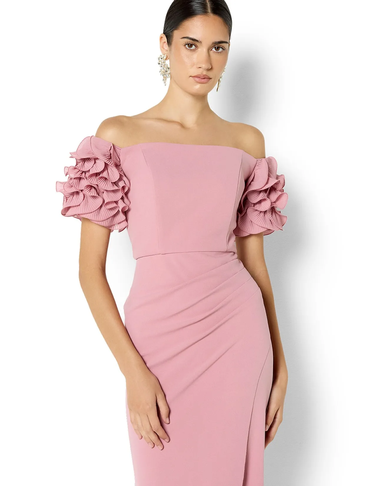 DIANA RUFFLE SLEEVE GOWN