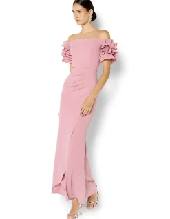 DIANA RUFFLE SLEEVE GOWN