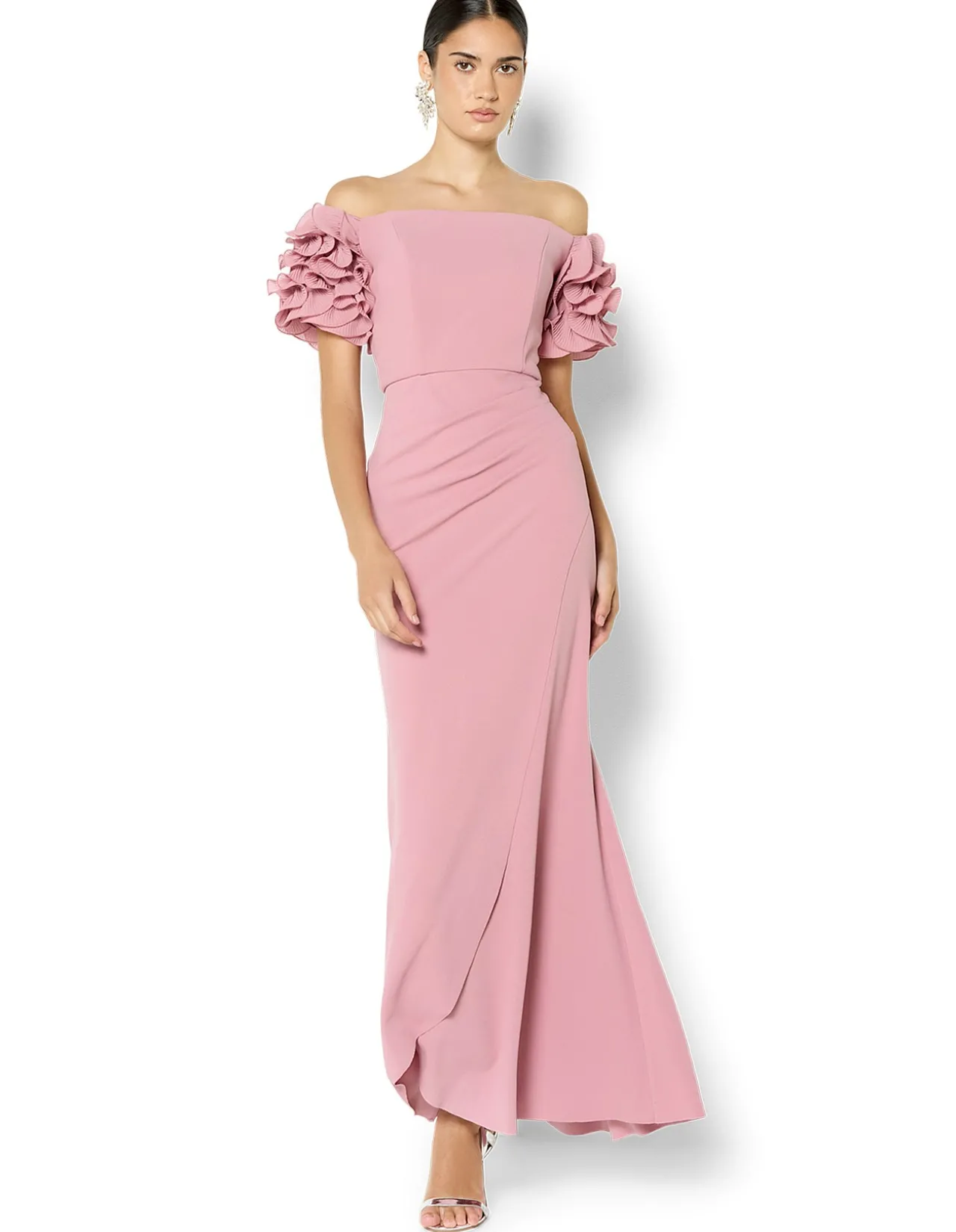DIANA RUFFLE SLEEVE GOWN