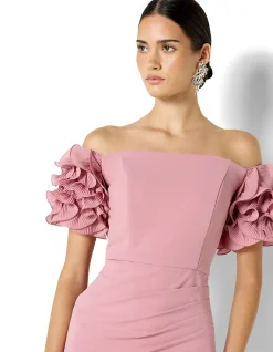 DIANA RUFFLE SLEEVE GOWN
