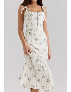 DIONNE STRETCH COTTON MIDI DRESS